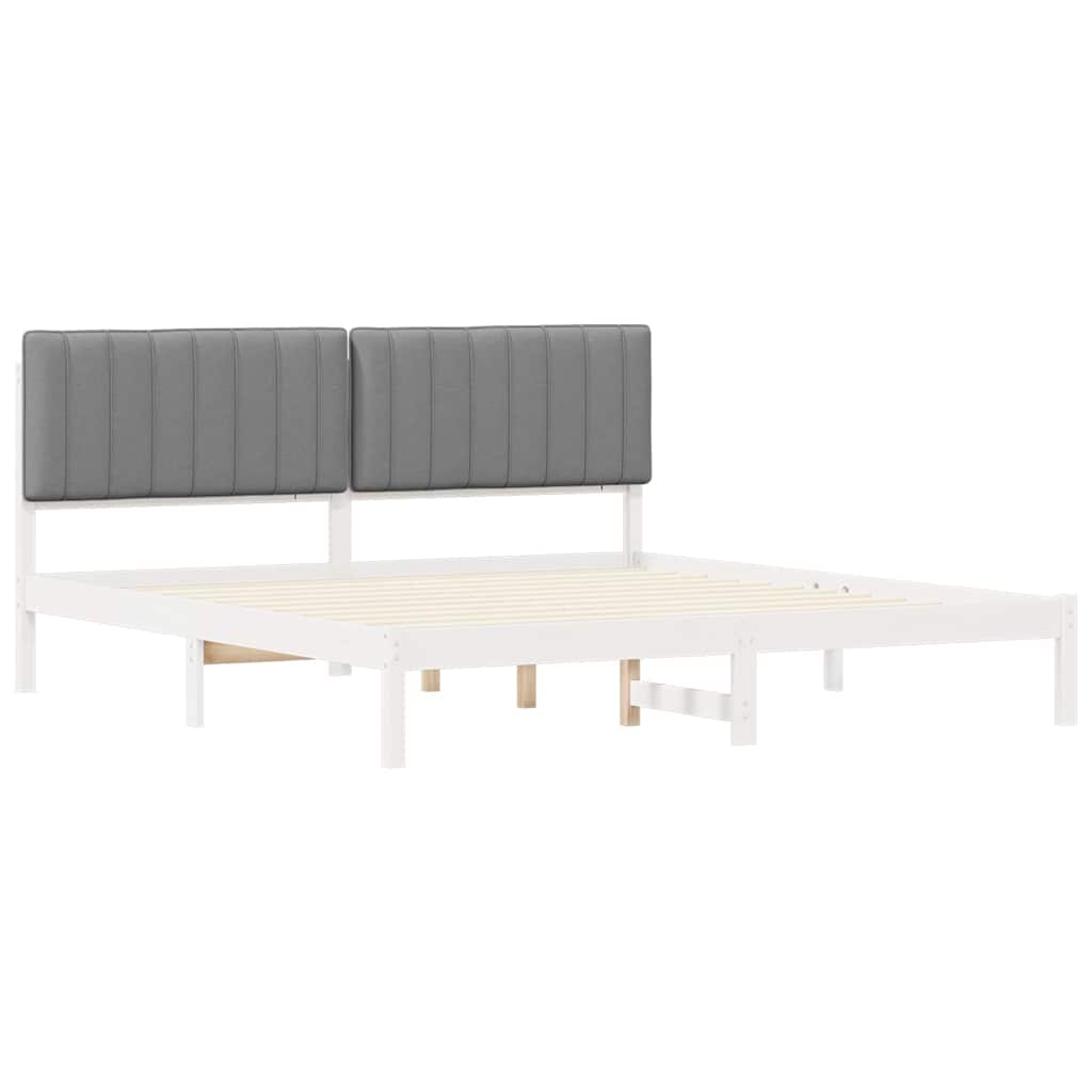 Bettgestell mit gepolstertem Kopfteil Hellgrau 200 x 200 cm
