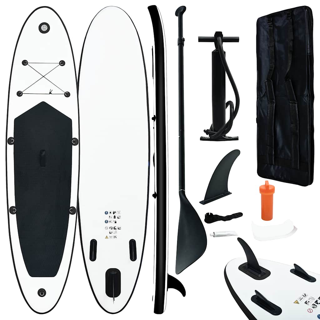 Stand Up Paddle Board SUP Aufblasbar Rot und Weiß