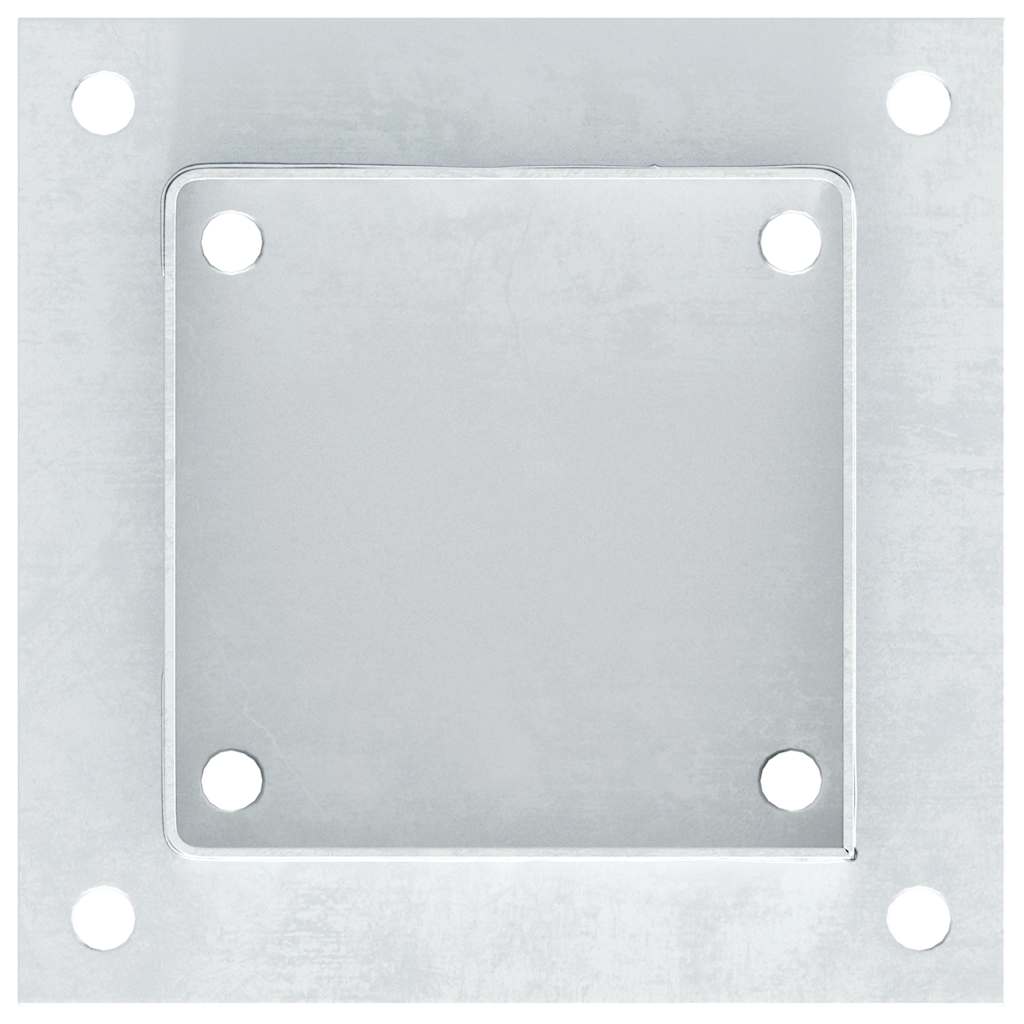 Pfostenträger Quadratisch 4Stk. Silber 46x46mm Verzinkter Stahl