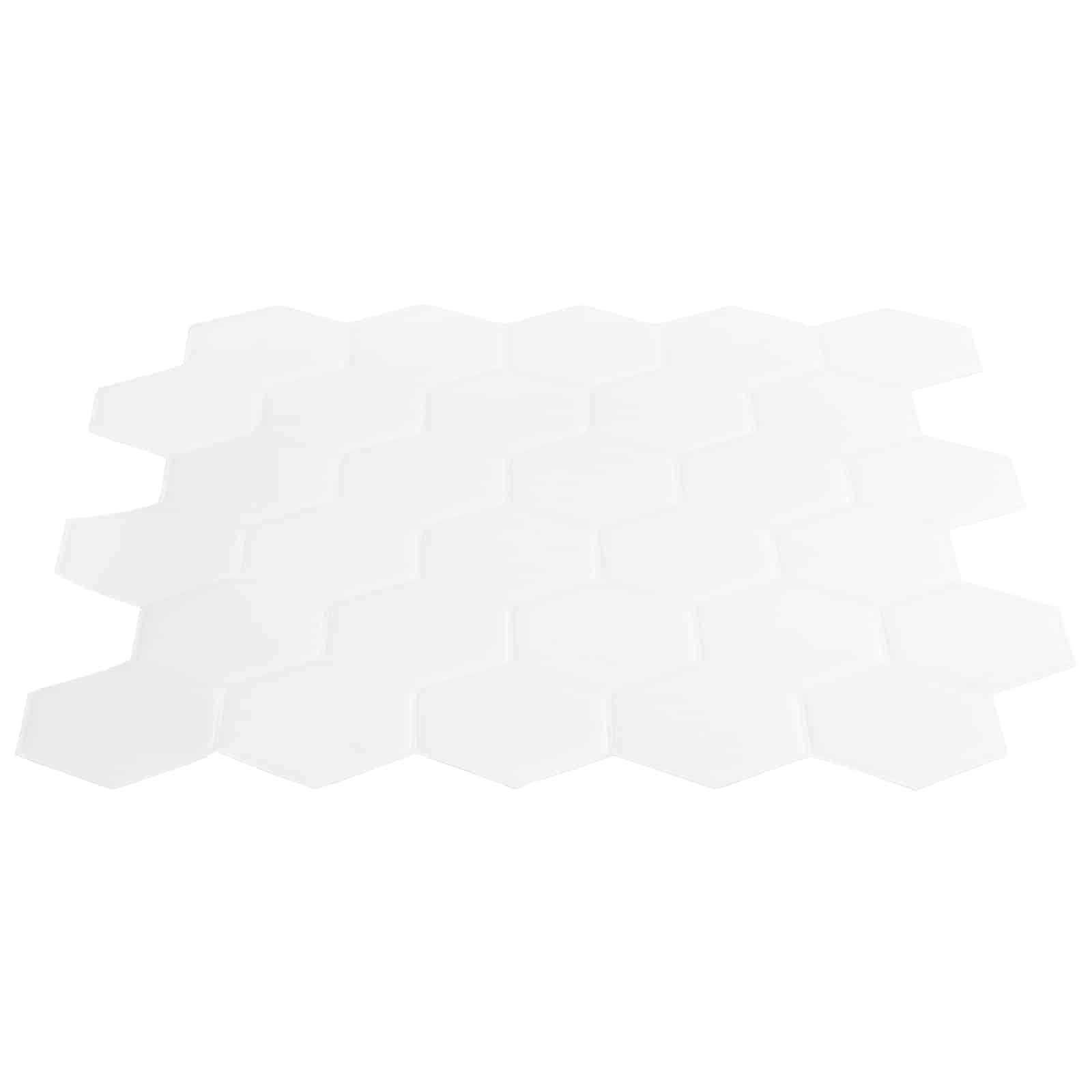 Sechseckige Fliese 10 pcs Weiß Grau 30 x 30 cm