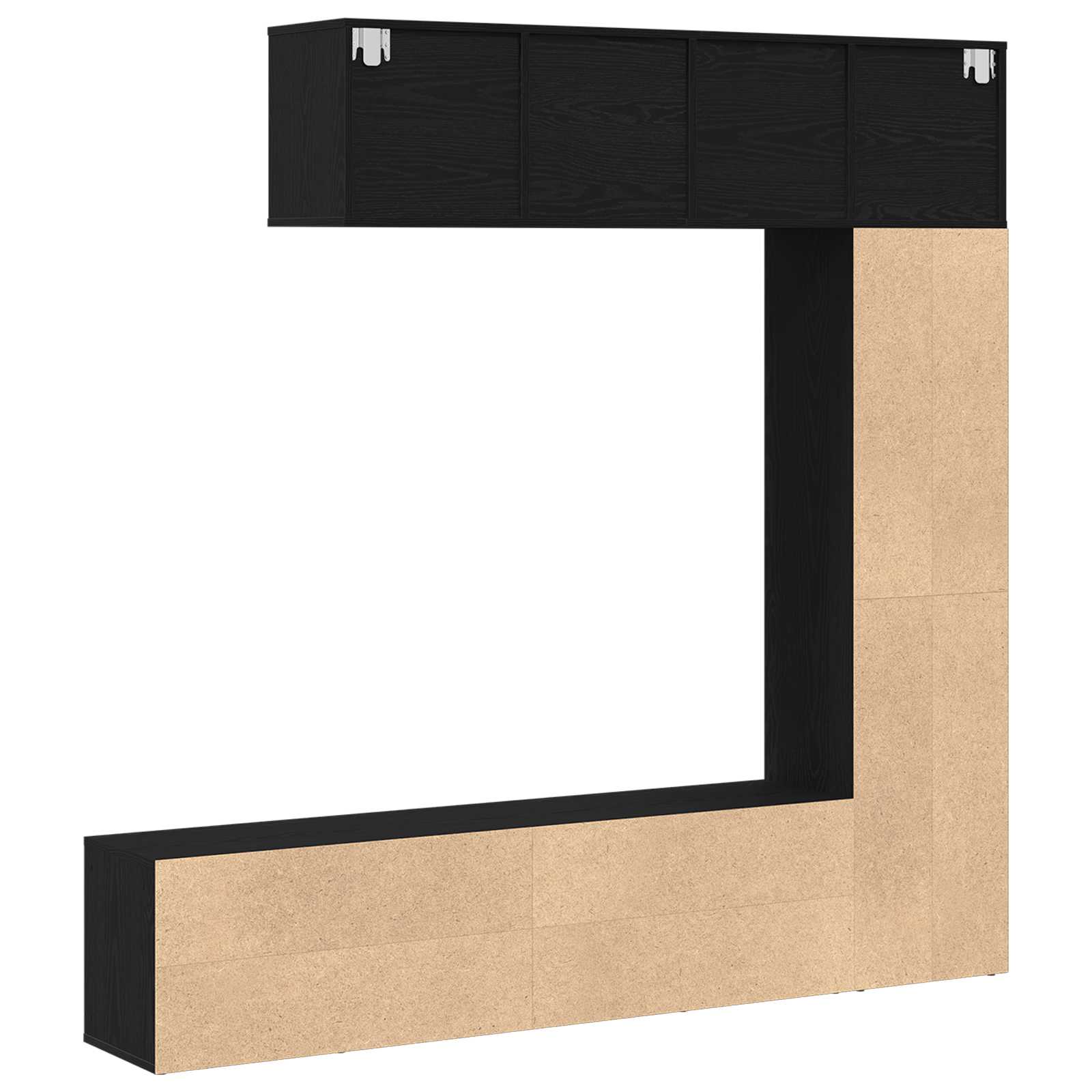 3-tlg. Bücher-/TV-Schrank Set Weiß 180×30×180 cm