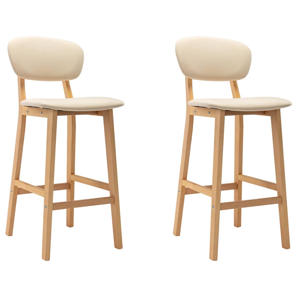 Barhocker 2 Stk. Braun Stoff
