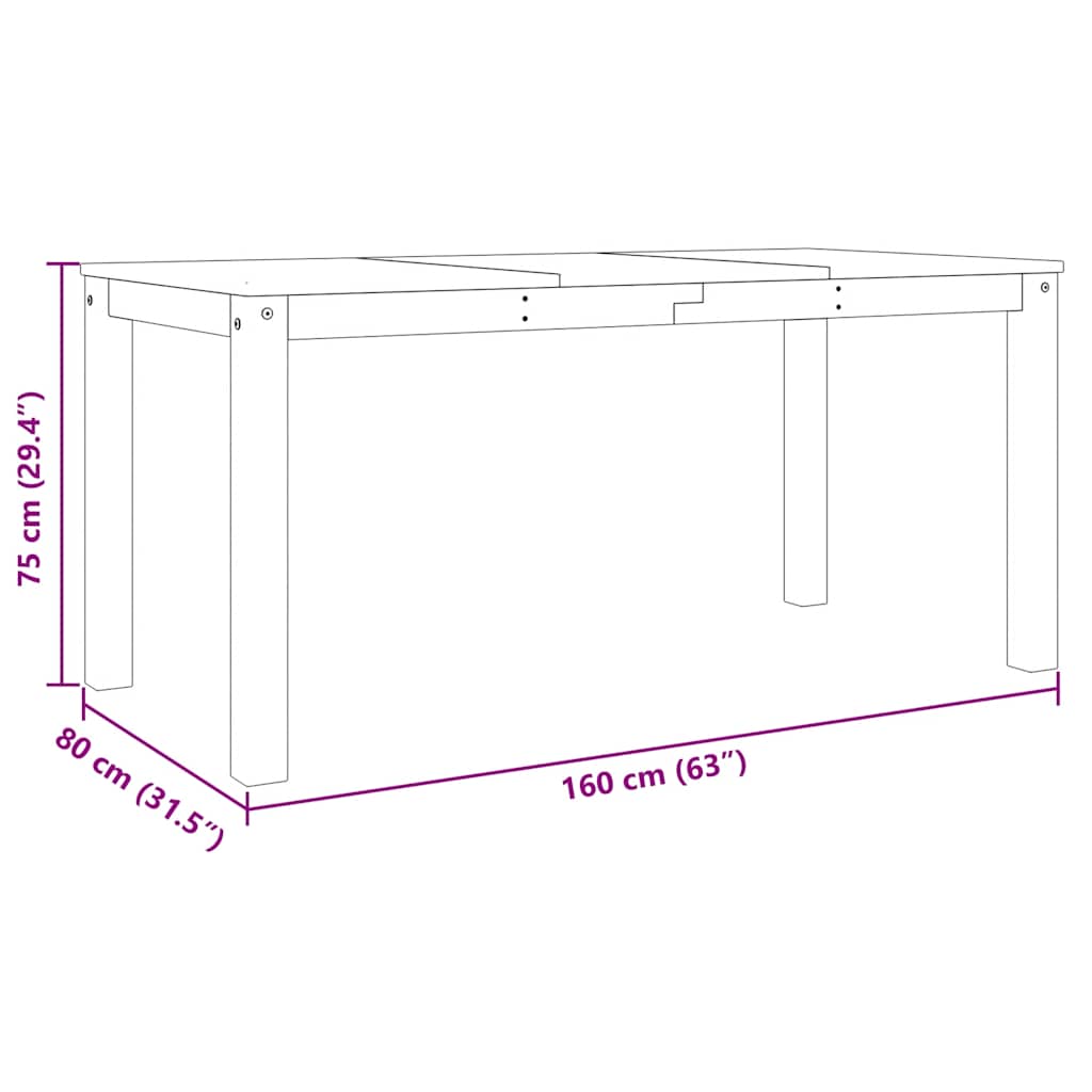 Esstisch PANAMA 112x60x75 cm Massivholz Kiefer