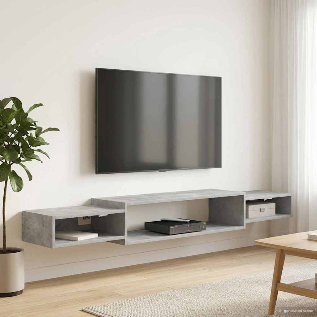 Wandmontierter TV-Schrank Wandhalterung Weiß 140 x 28 x 21 cm
