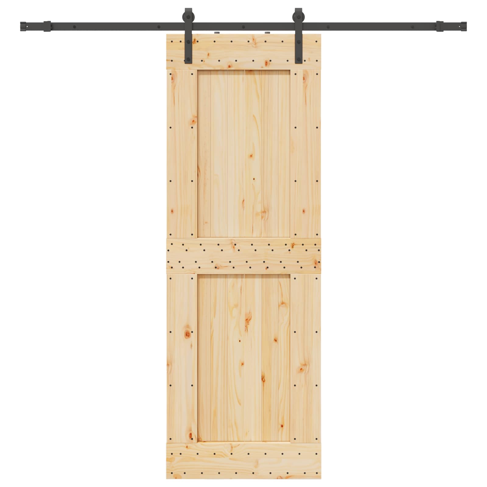 Schiebetür NARVIK Natürlich und Schwarz 70 x 210 cm (152,5 cm)