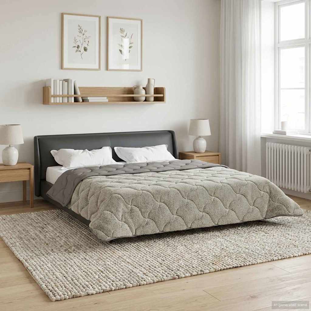 Winterbettdecke Gepolstert Anthrazit 135 x 200 cm