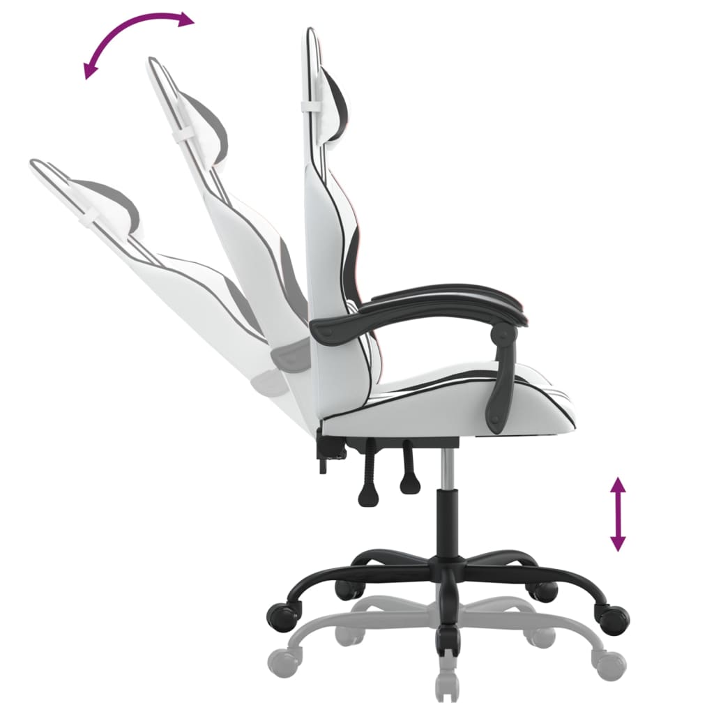 Gaming-Stuhl Drehbar Schwarz und Blau Kunstleder