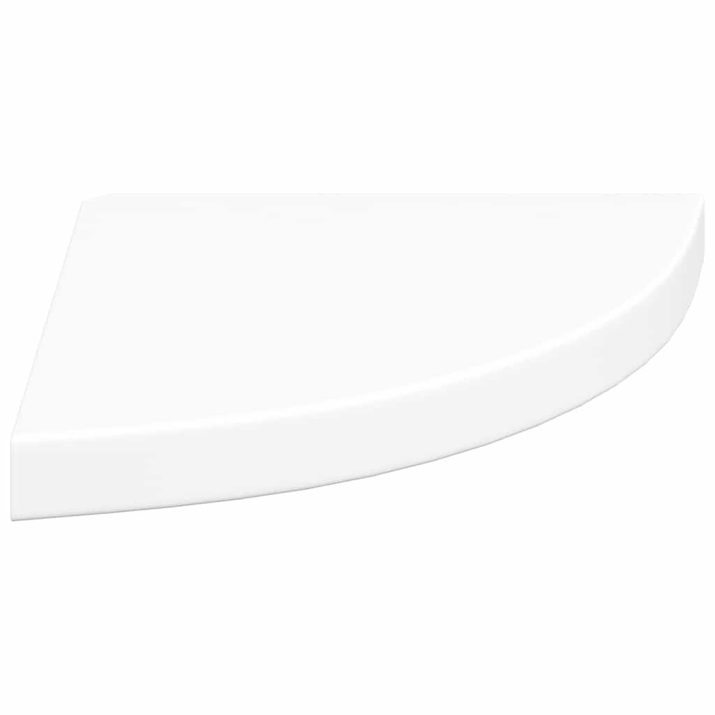 Schwebende Eckregale 2 Stk. Hochglanz-Weiß 25x25x3,8 cm MDF