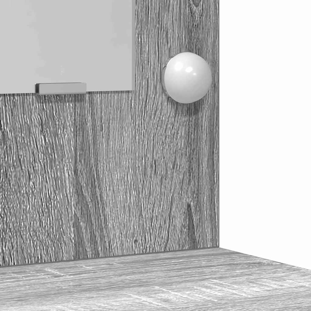 Schminktischset mit LED mit Schubladen 2 pcs Weiß Holzwerkstoff
