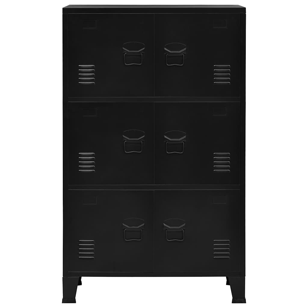 Lagerschrank Industrial Schwarz 75x40x80 cm Stahl