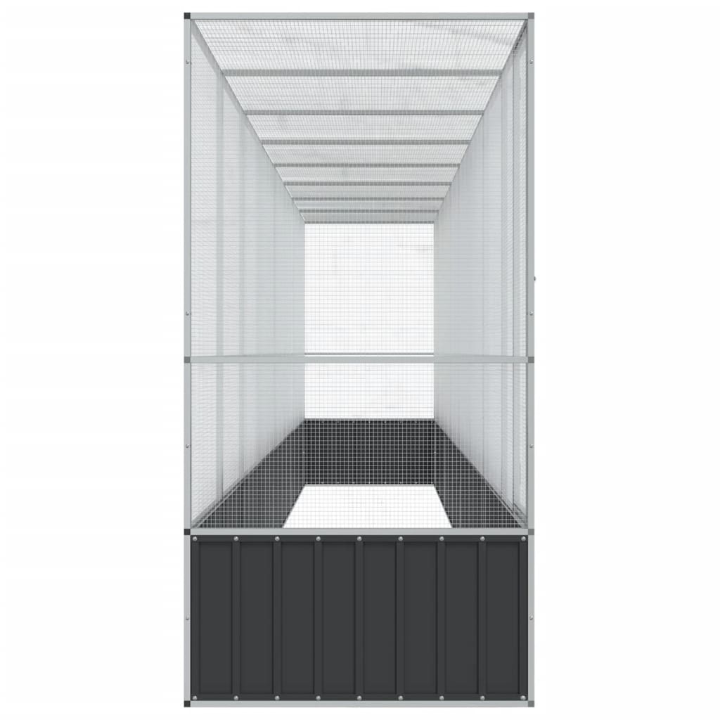 Voliere Silbern 210,5x107x212 cm Stahl