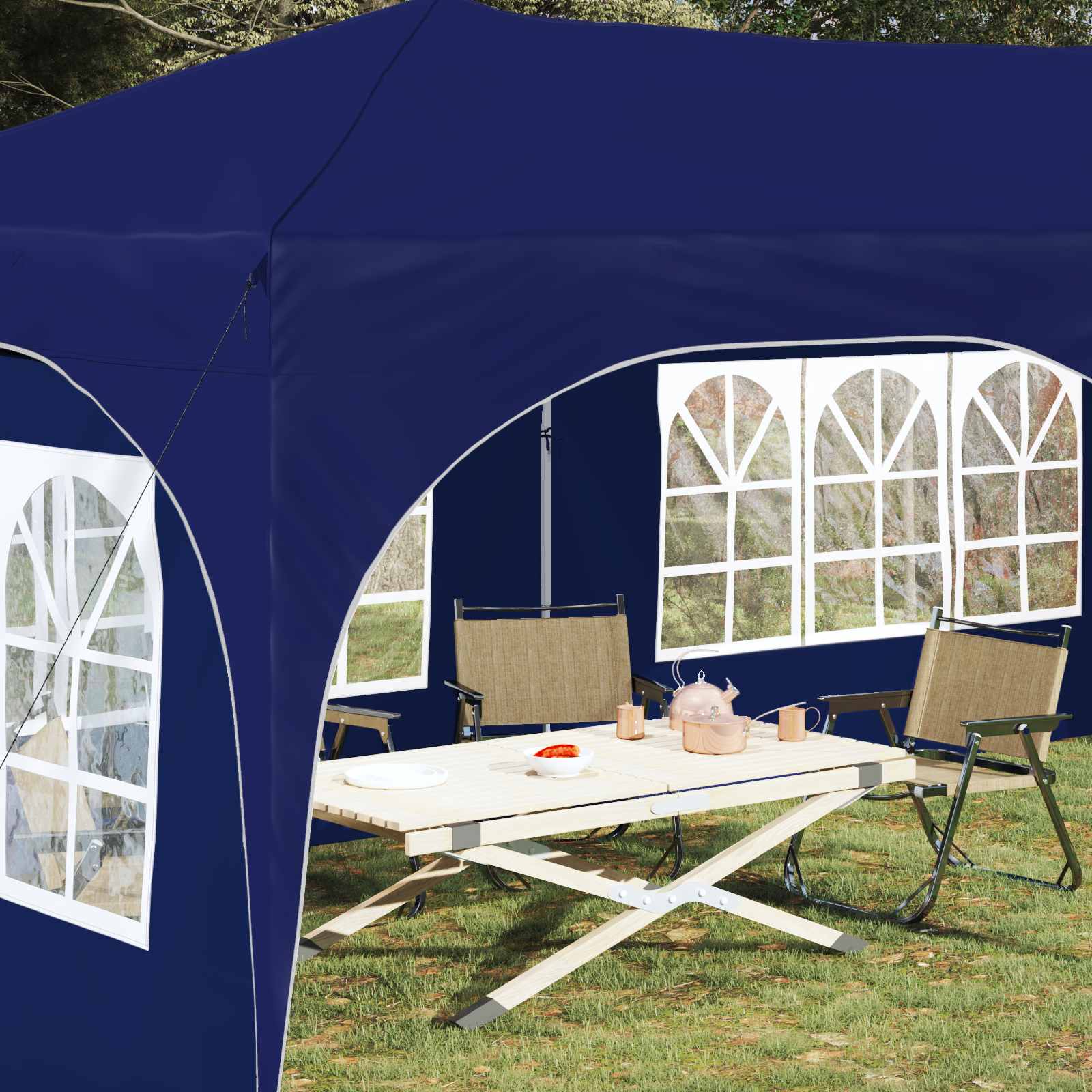 Pop-up Partyzelt 575 x 288 x 245 cm Creme Oxford-Stoff