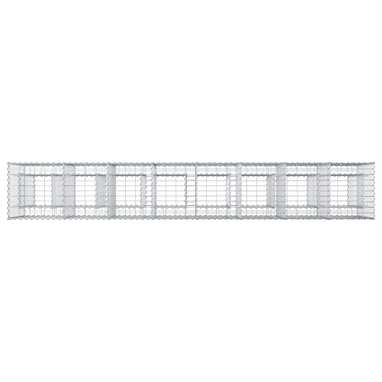 Gabionen Hochbeet 2 pcs Silber 260 x 60 x 55 cm