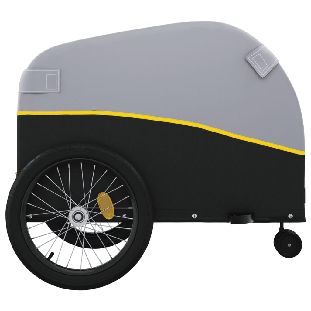 Fahrradanhänger Schwarz und Orange 30 kg Eisen