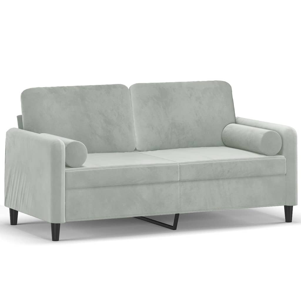 2-Sitzer-Sofa mit Zierkissen Dunkelgrün 120 cm Samt