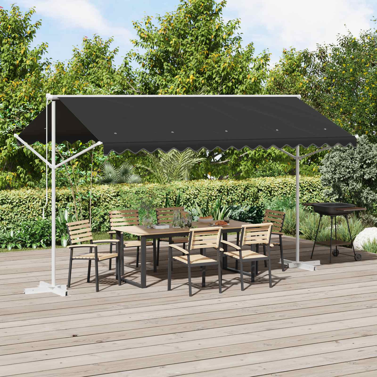 Freistehende Markise 400x300 cm Anthrazit
