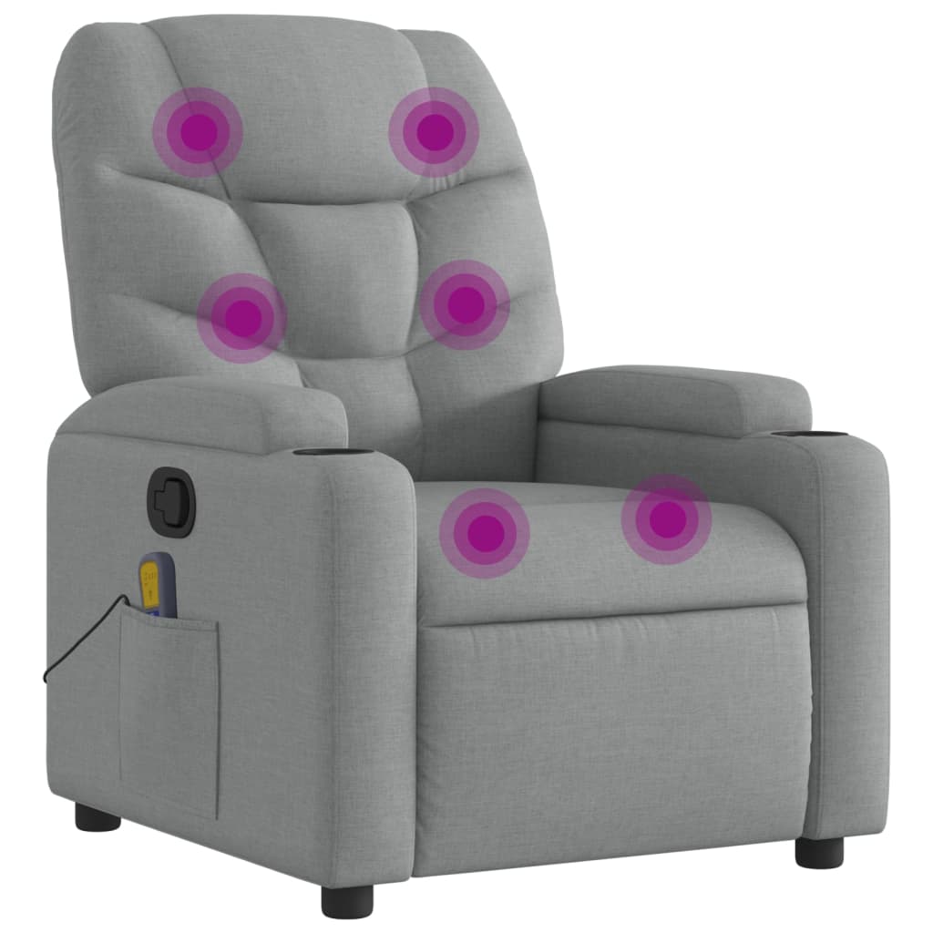 Massage-Relaxsessel, hellgrauer Stoff