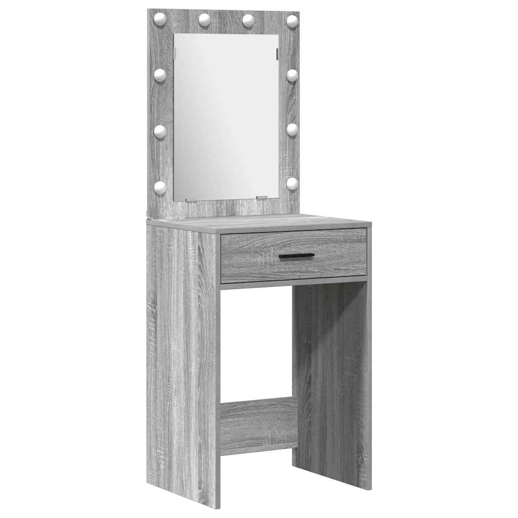 Schminktischset mit LED mit Schubladen 3 pcs Weiß Holzwerkstoff