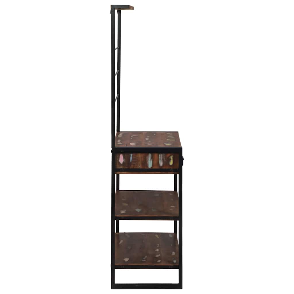 Küchenregal Braun und Schwarz 80 x 40 x 160 cm Massivholz Mango