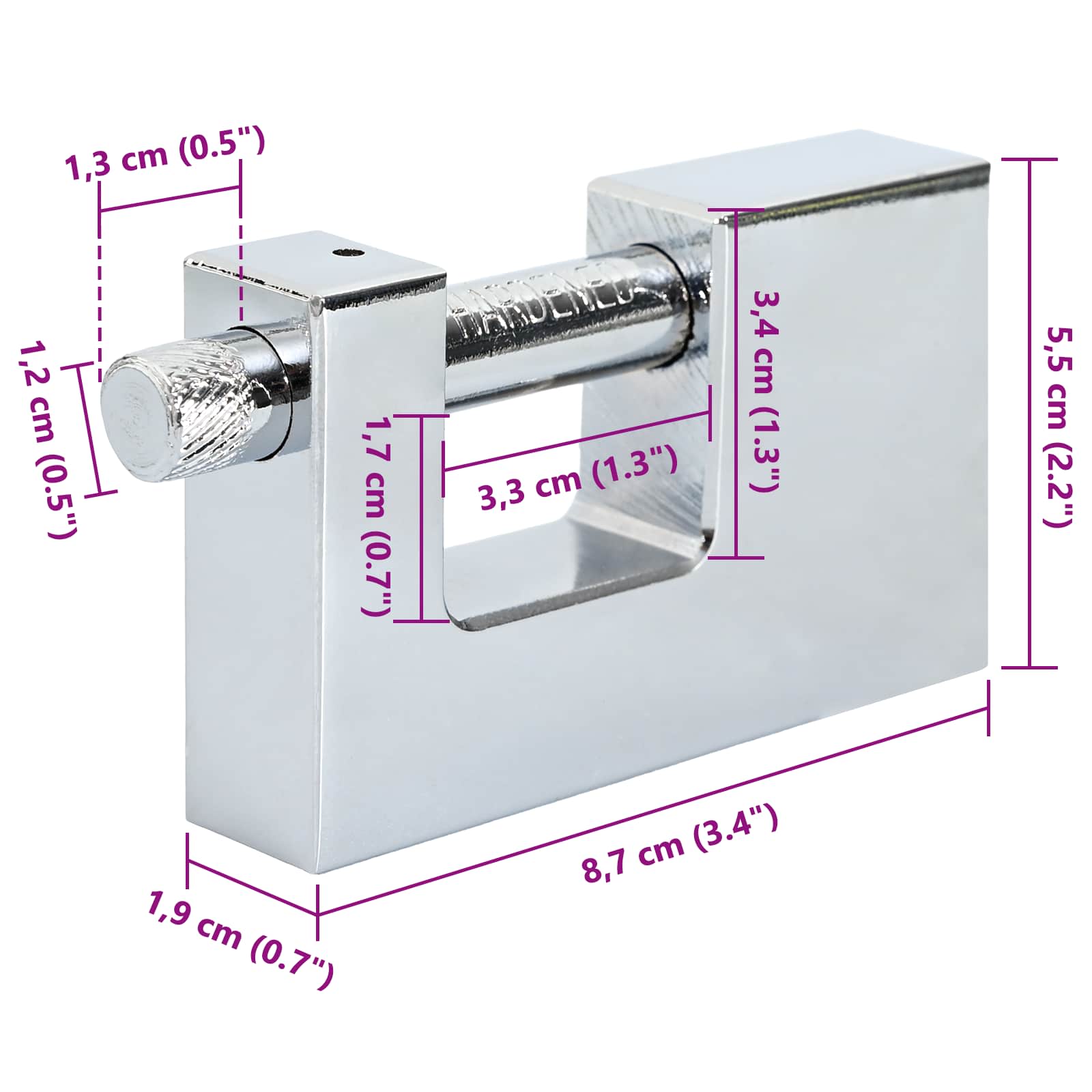 Vorhängeschloss 2 pcs Silber Stahl