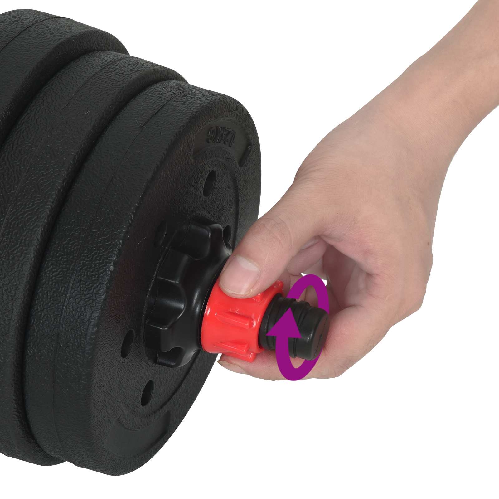 2-in-1 Hantelset 40kg Schwarz und Rot Zement und Eisensand