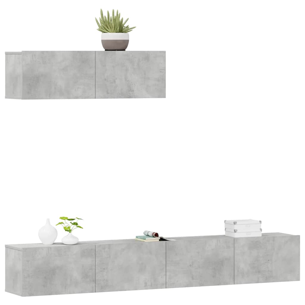 3-tlg. TV-Schrank-Set Weiß Holzwerkstoff