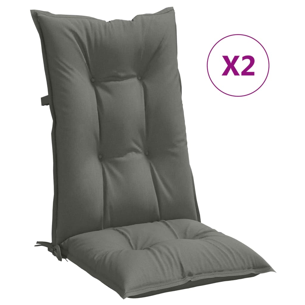 Hochlehner-Auflagen 2 Stk. Melange Anthrazit 120x50x7cm Stoff