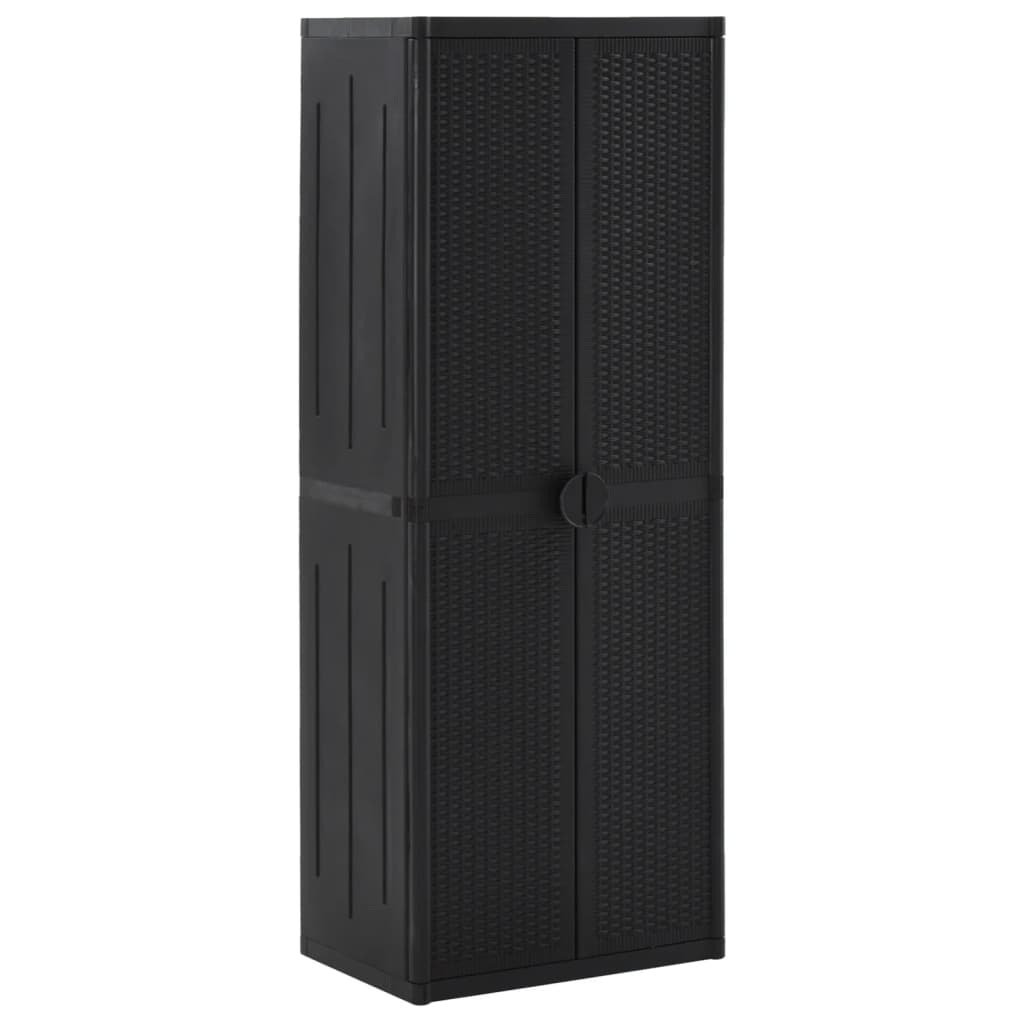 Gartenschrank Schwarz 65x45x88 cm PP Rattan-Optik