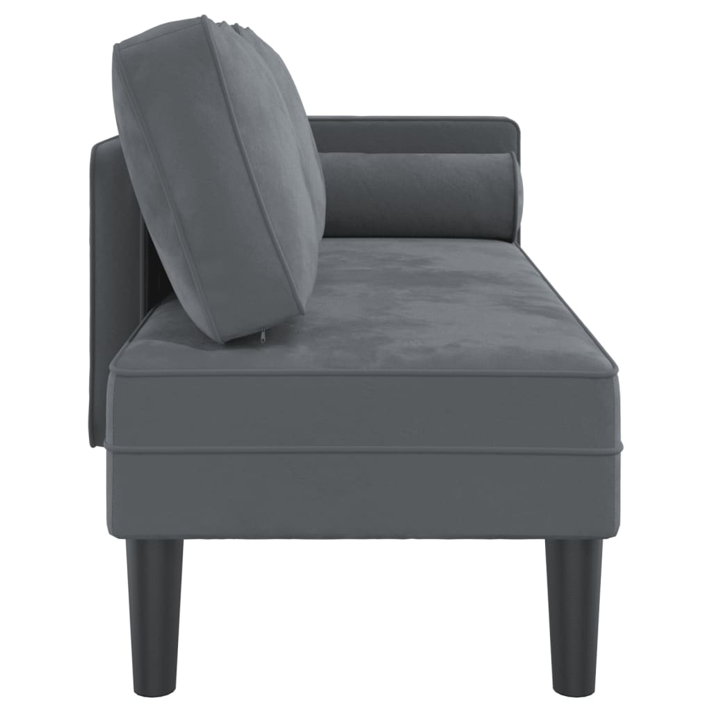 Chaiselongue mit Kissen Blau Samt