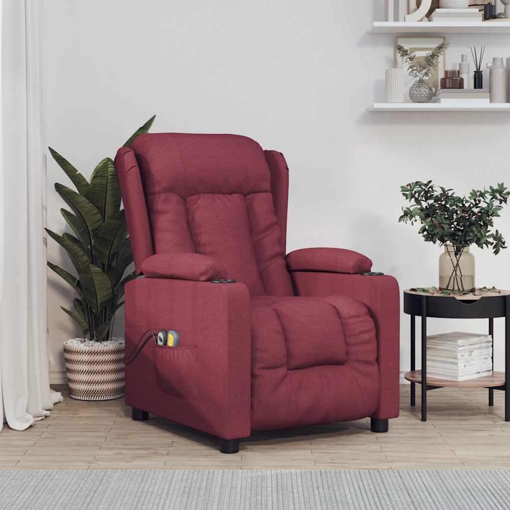Massagesessel Elektrisch Hellgrau Stoff