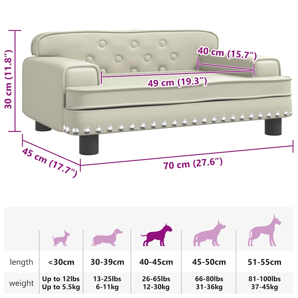 Hundebett Rosa 90x53x30 cm Samt