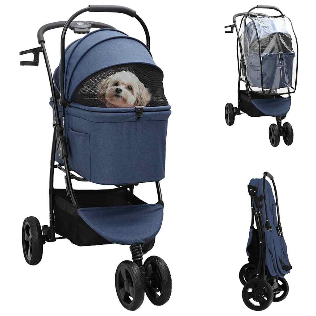 Faltbarer Haustierwagen Rosa 81 x 47 x 99 cm Polyester