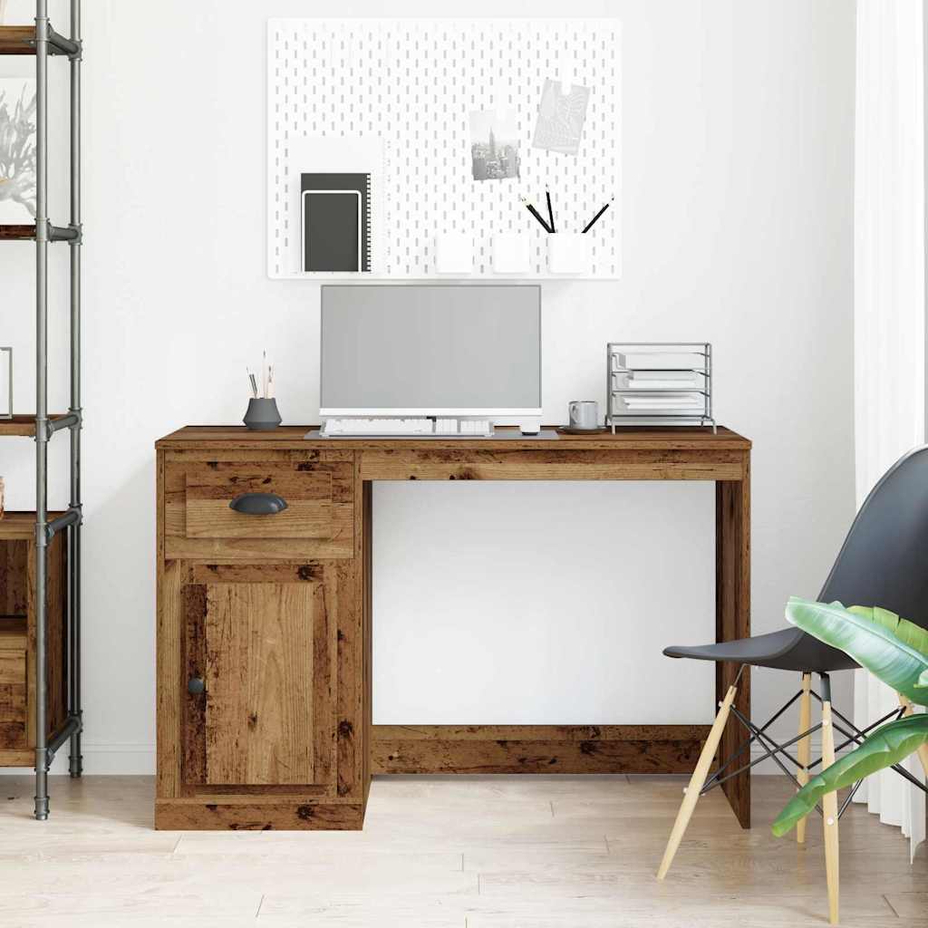 Schreibtisch mit Schublade Weiß 115x50x75 cm Holzwerkstoff