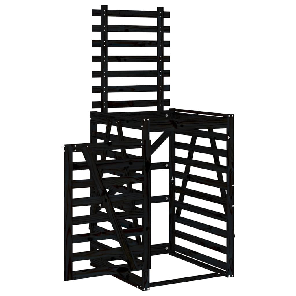Mülltonnenbox 84x90x128,5 cm Massivholz Kiefer
