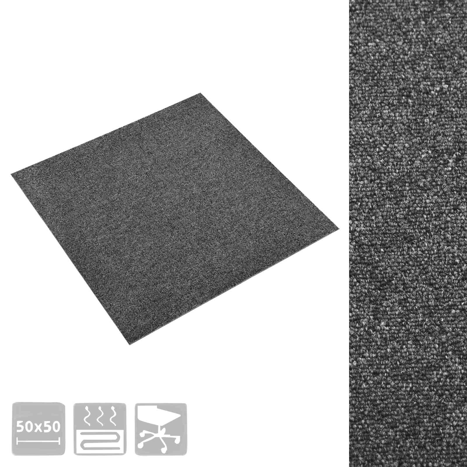 Teppich 20 pcs Gestreiftes Anthrazit 50 x 50 cm