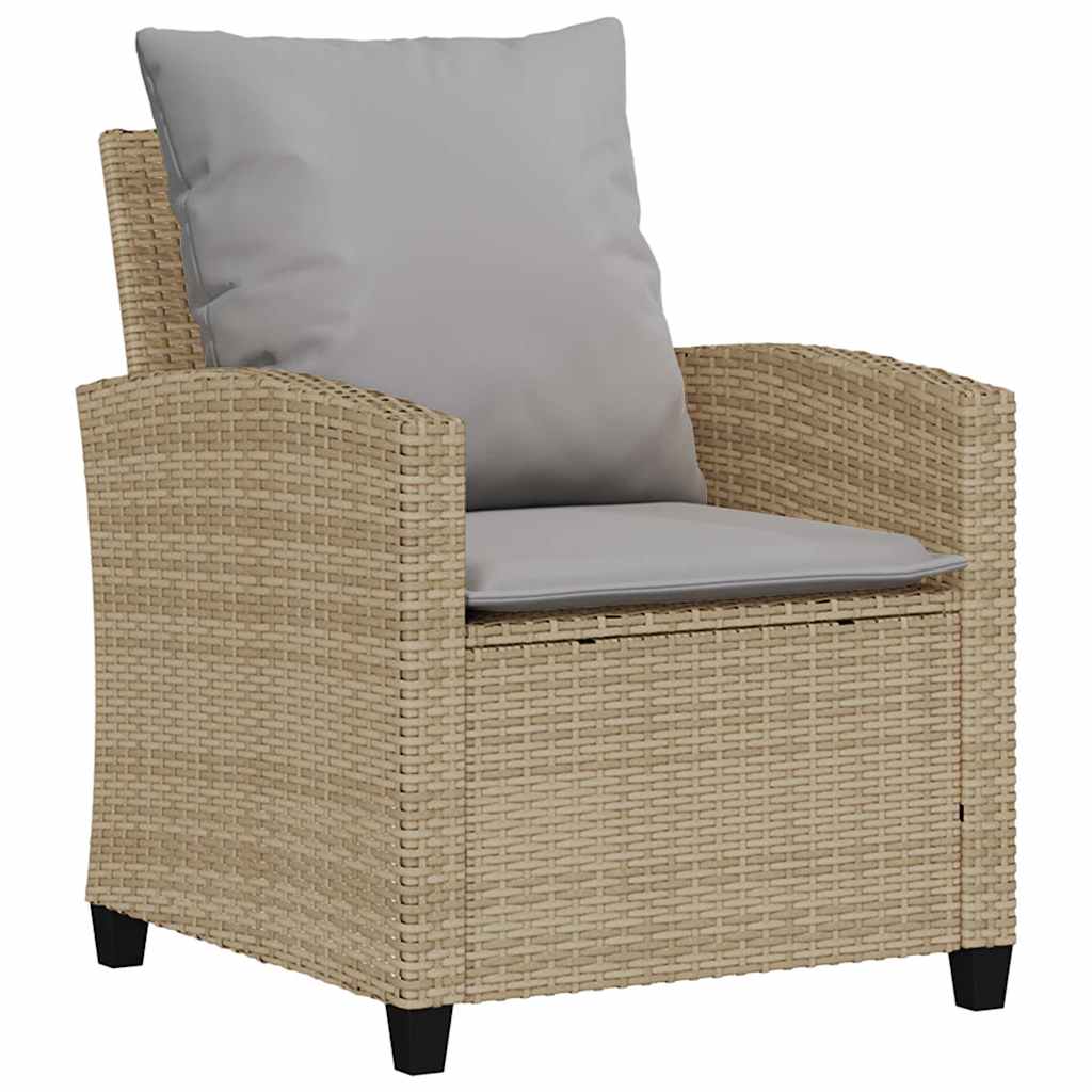4-tlg. Garten-Sofagarnitur mit Kissen Schwarz Poly Rattan