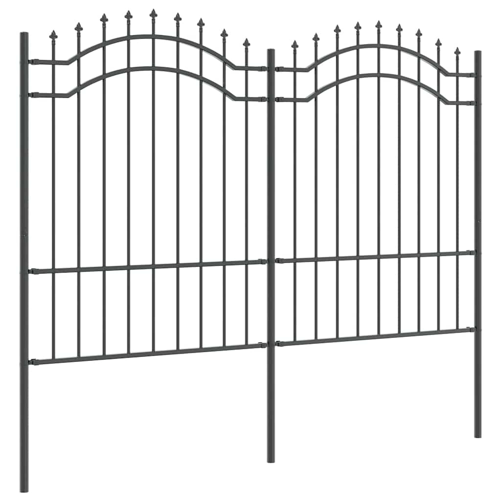 Gartenzaun Woerden mit Speerspitze Schwarz 240 x 75 cm Stahl