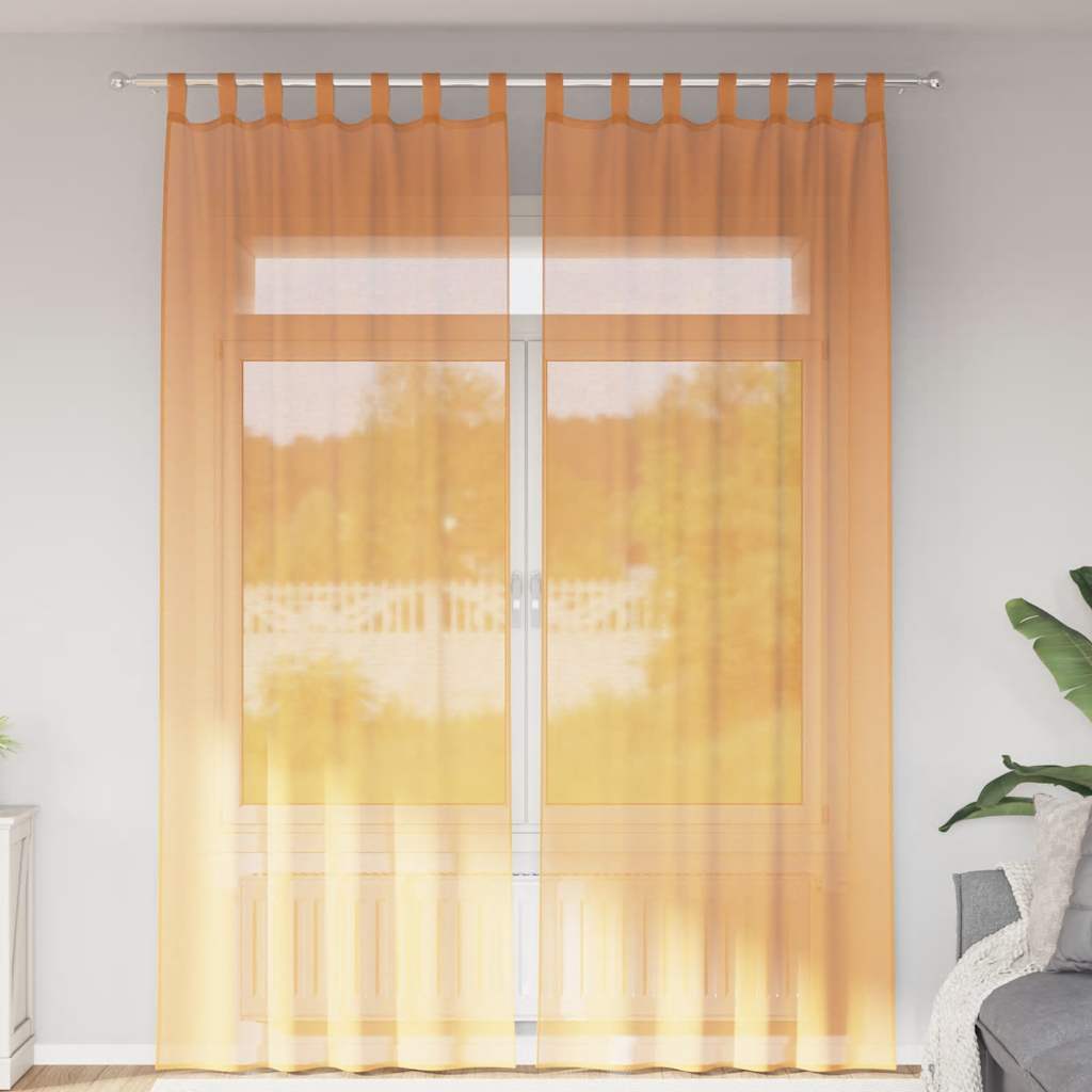 Voile Vorhänge mit Ösen 2 Stk. Apfelgrün 140x140 cm