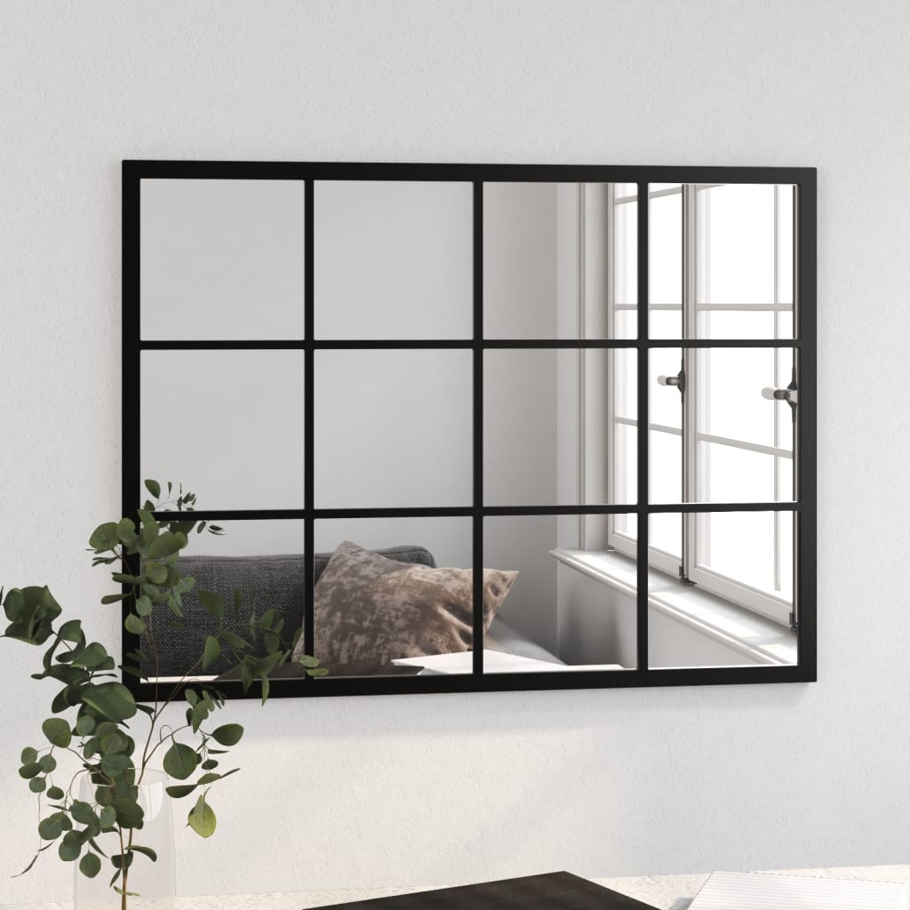 Wandspiegel Schwarz 60x40 cm Metall