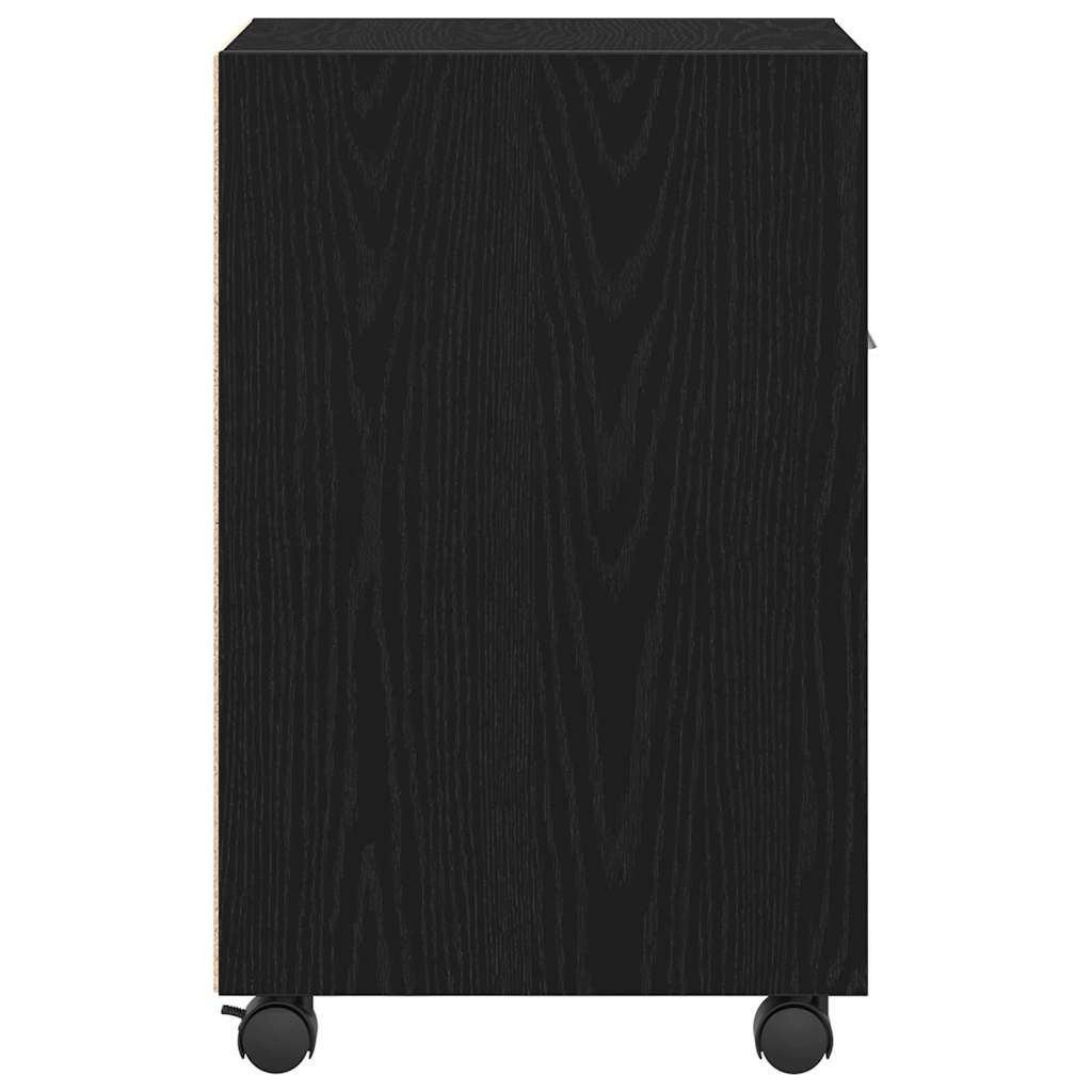 Beistellschrank mit Rollen Weiß 33x38x60 cm Holzwerkstoff
