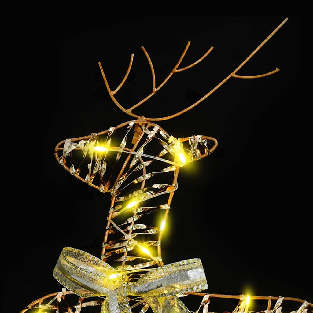 LED Rentiere 4 pcs Gold Stoff