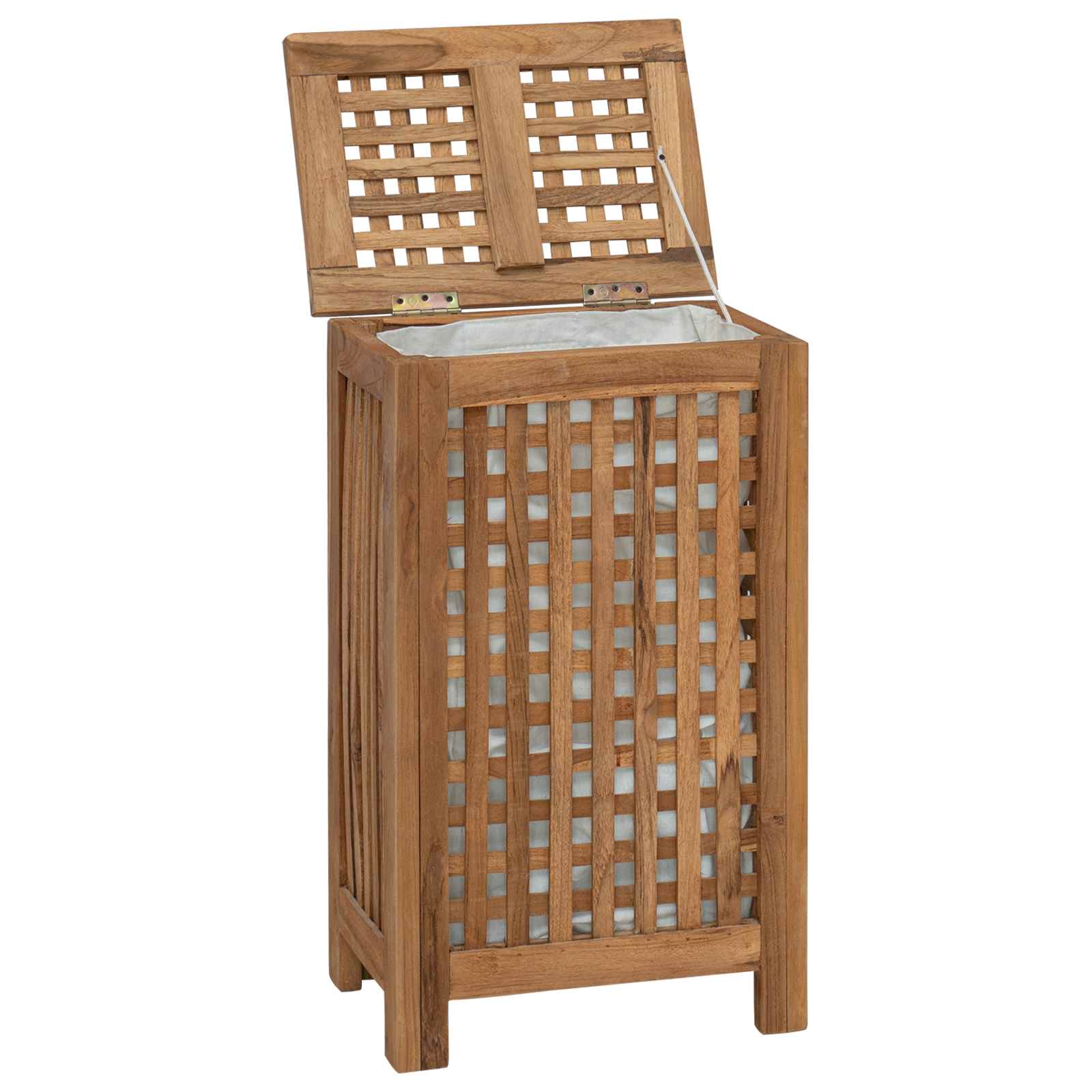 Wäschekorb Natur 35 x 25 x 60 cm Massivholz Teak