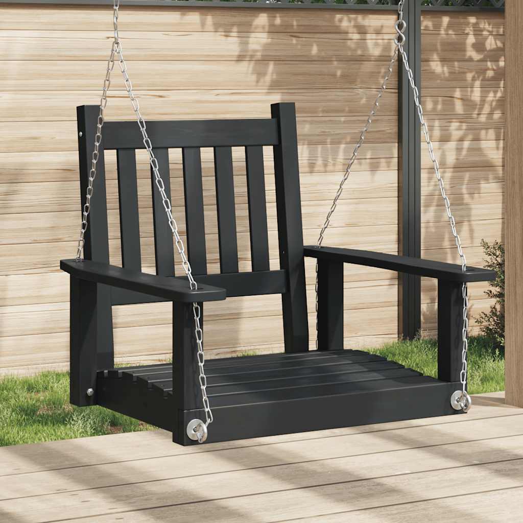 Garten-Hängestuhl mit Metallketten Braun Massivholz Tanne