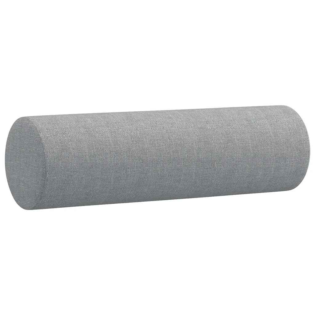 3-tlg. Sofagarnitur mit Kissen Braun Stoff