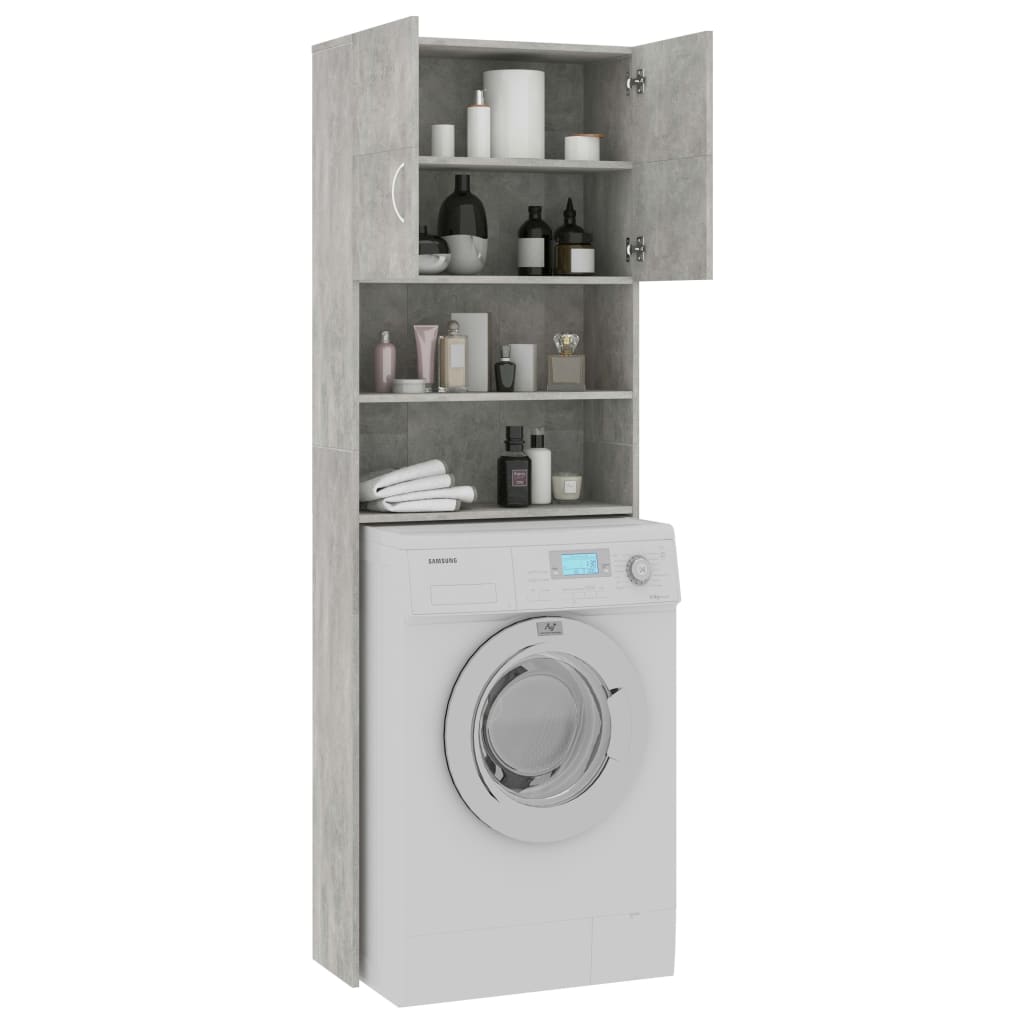 Waschmaschinenschrank Weiß 64x25,5x190 cm Holzwerkstoff