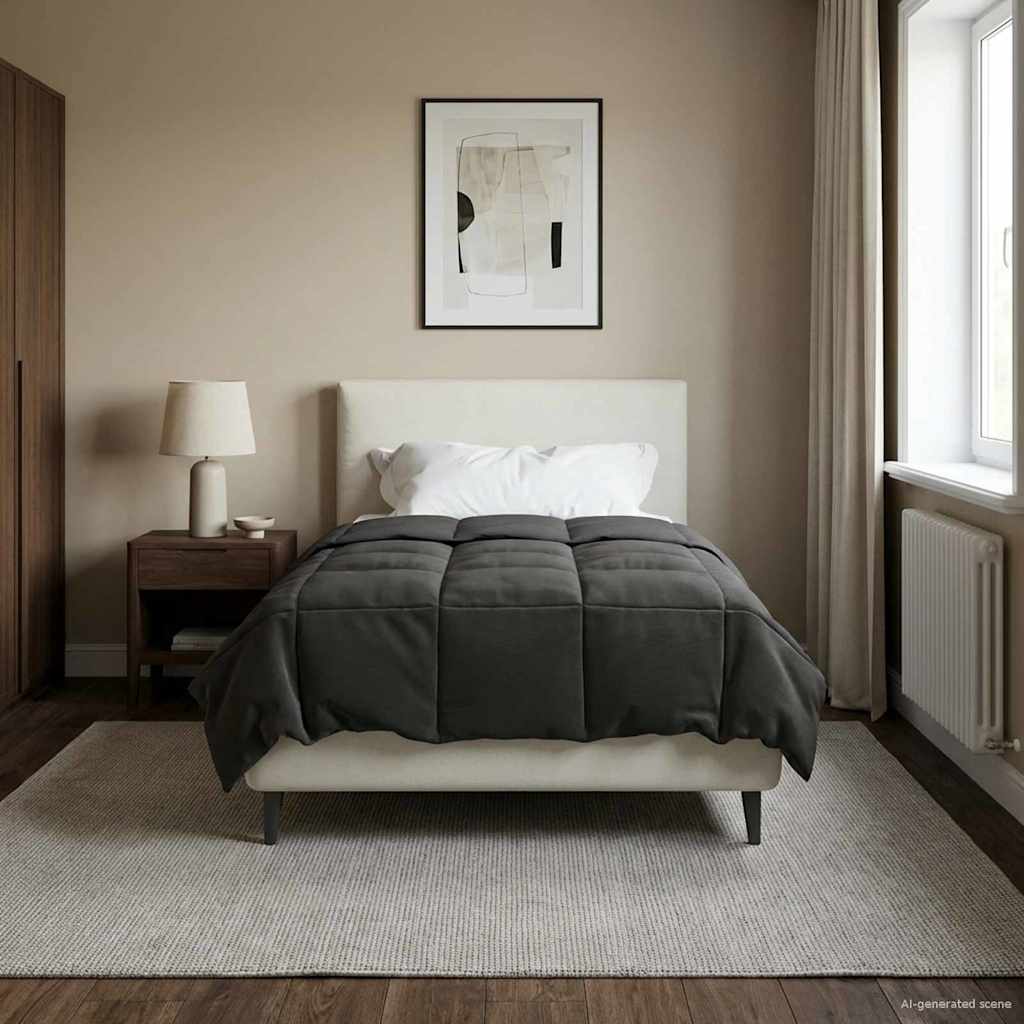 Sommerdecke Gesteppt Anthrazit 135 x 200 cm Mikrofaser