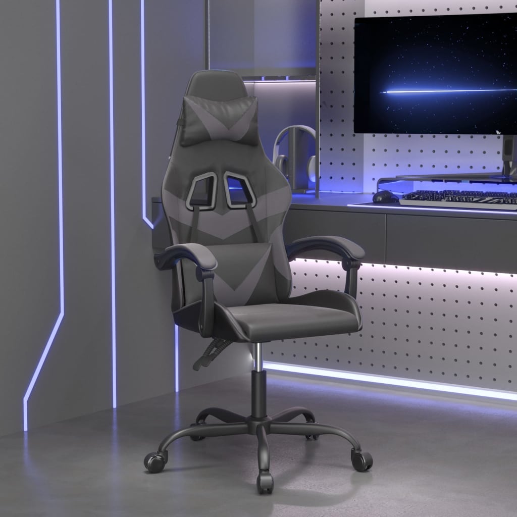Gaming-Stuhl Drehbar Schwarz und Rot Kunstleder