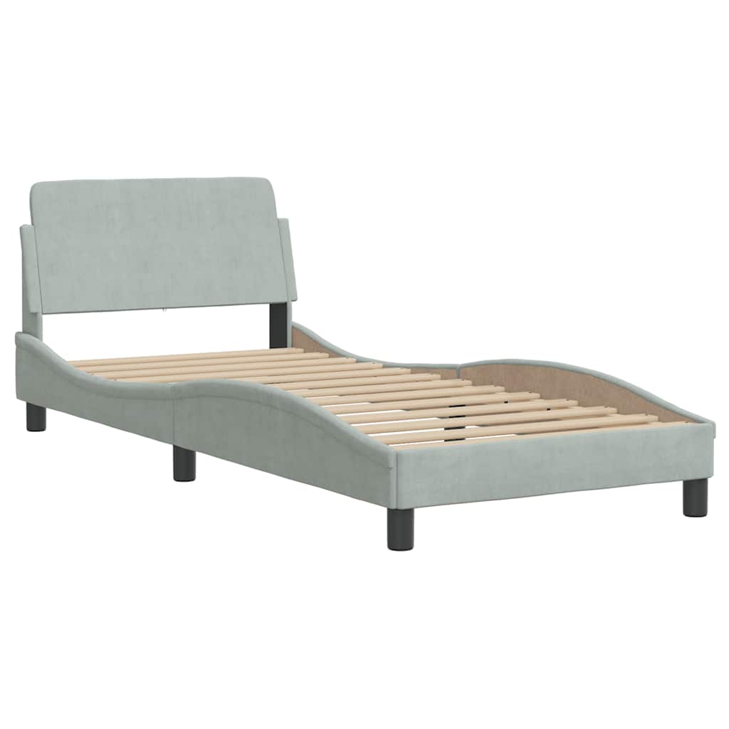 Bettgestell Dover Dunkelgrau 90x190 cm Samt