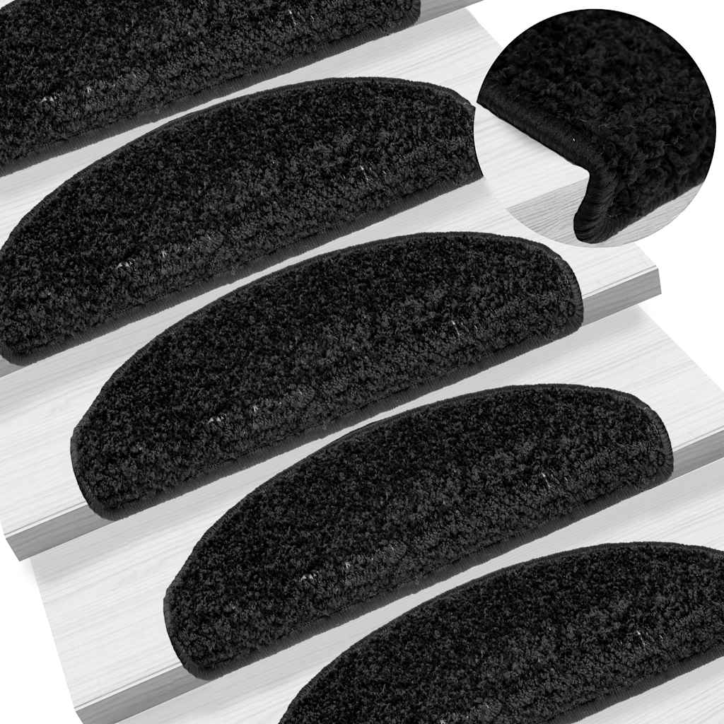 Stufenmatten 15 Stk. 56x17x3 cm Grau Halbrund