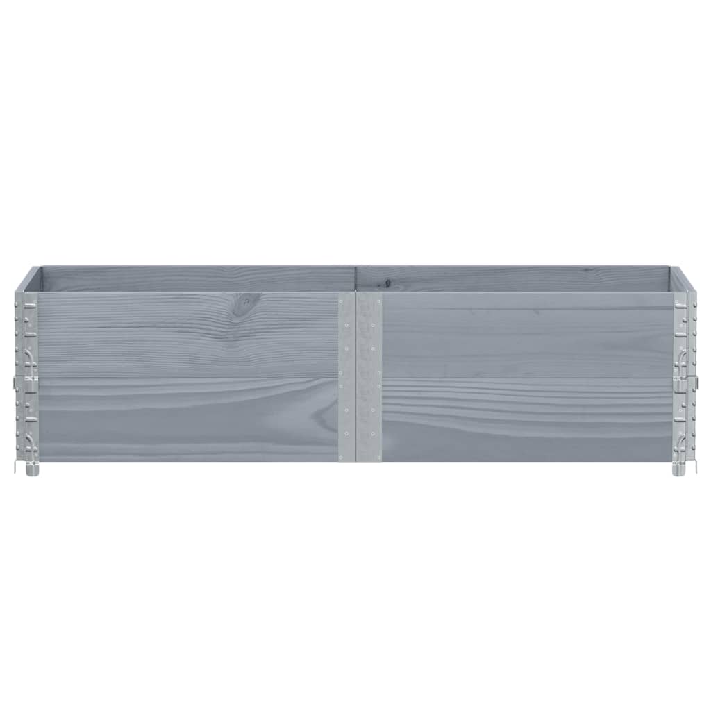 Paletten-Aufsatzrahmen Schwarz 80x60 cm Massivholz Kiefer